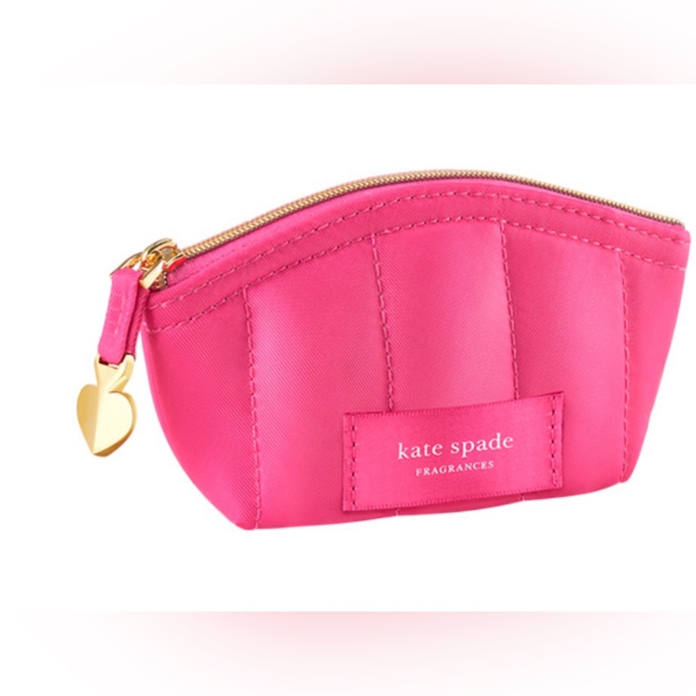Kate Spade hot pink quilted nylon mini cosmetic pouch